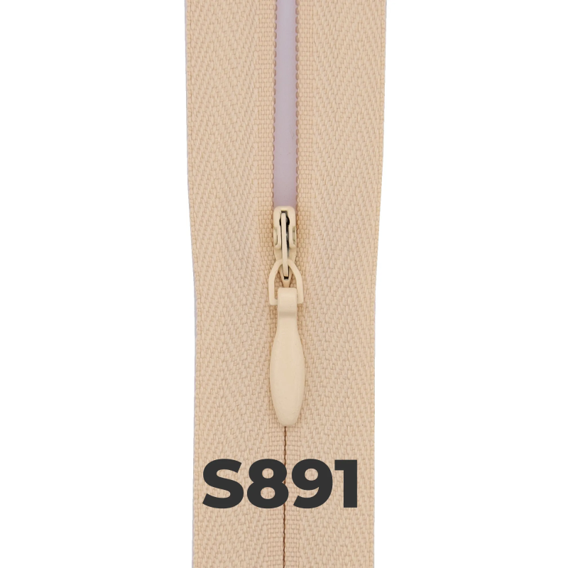 Creamy Beige #3 Invisible Zip – Woven Tape | S891C