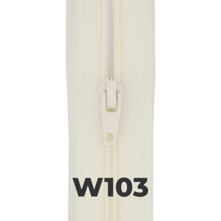 Soft Ivory #3 Close-End Zip – Nylon Coil | W103