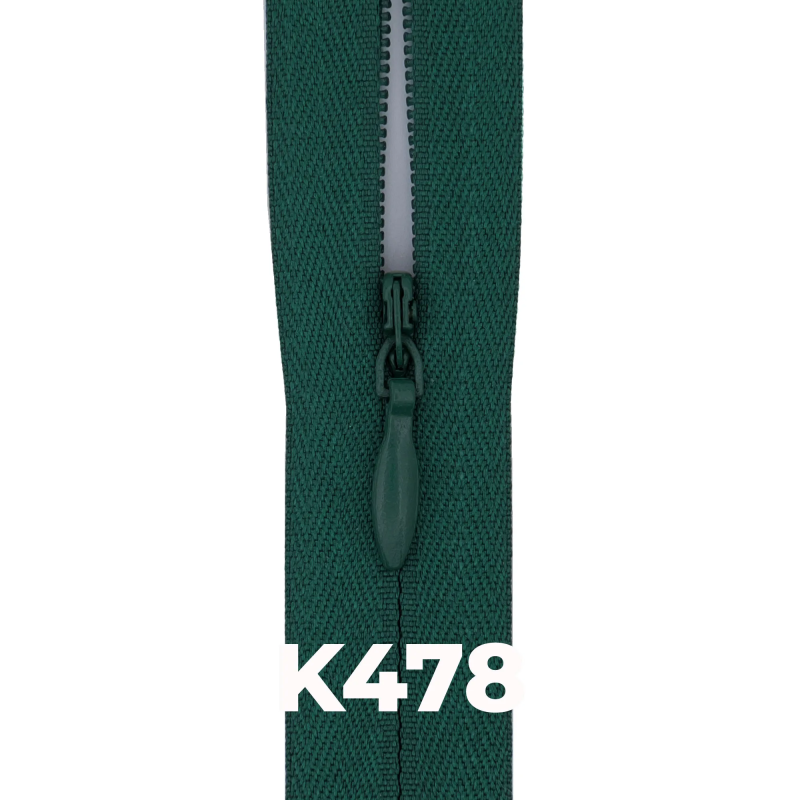 Deep Pine Teal #3 Invisible Zip – Woven Tape, Closed End | K478